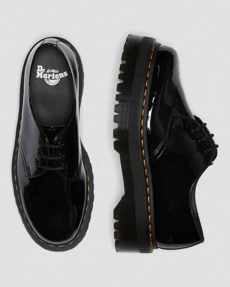 Women's Dr Martens 1461 Patent Leather Platform Oxfords Shoes Black | AU 364DFM